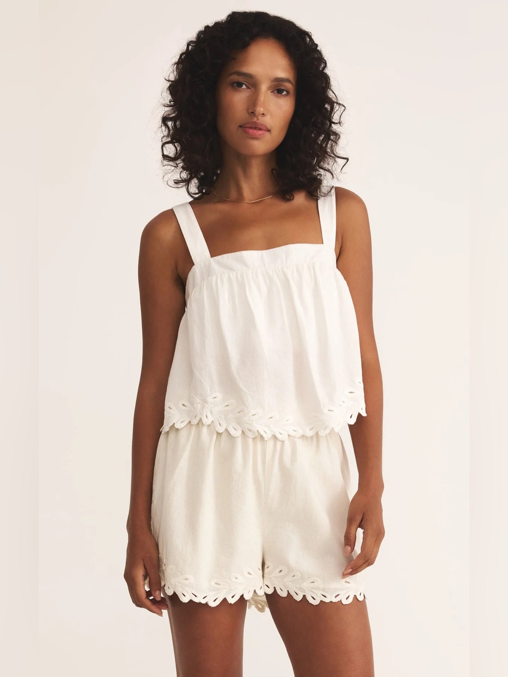 Z Supply Annecy White Eyelet Embroidered Cotton Tank Nwt Sz Med